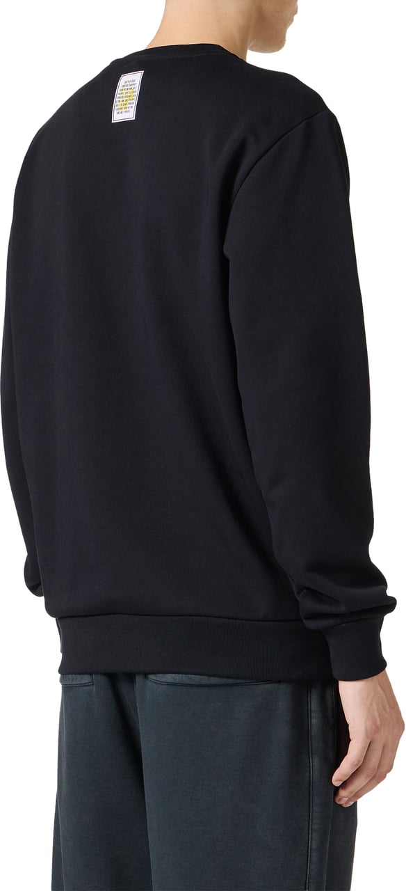 Iceberg Black slim fit crewneck sweatshirt with SpongeBob prints and embroidery Zwart