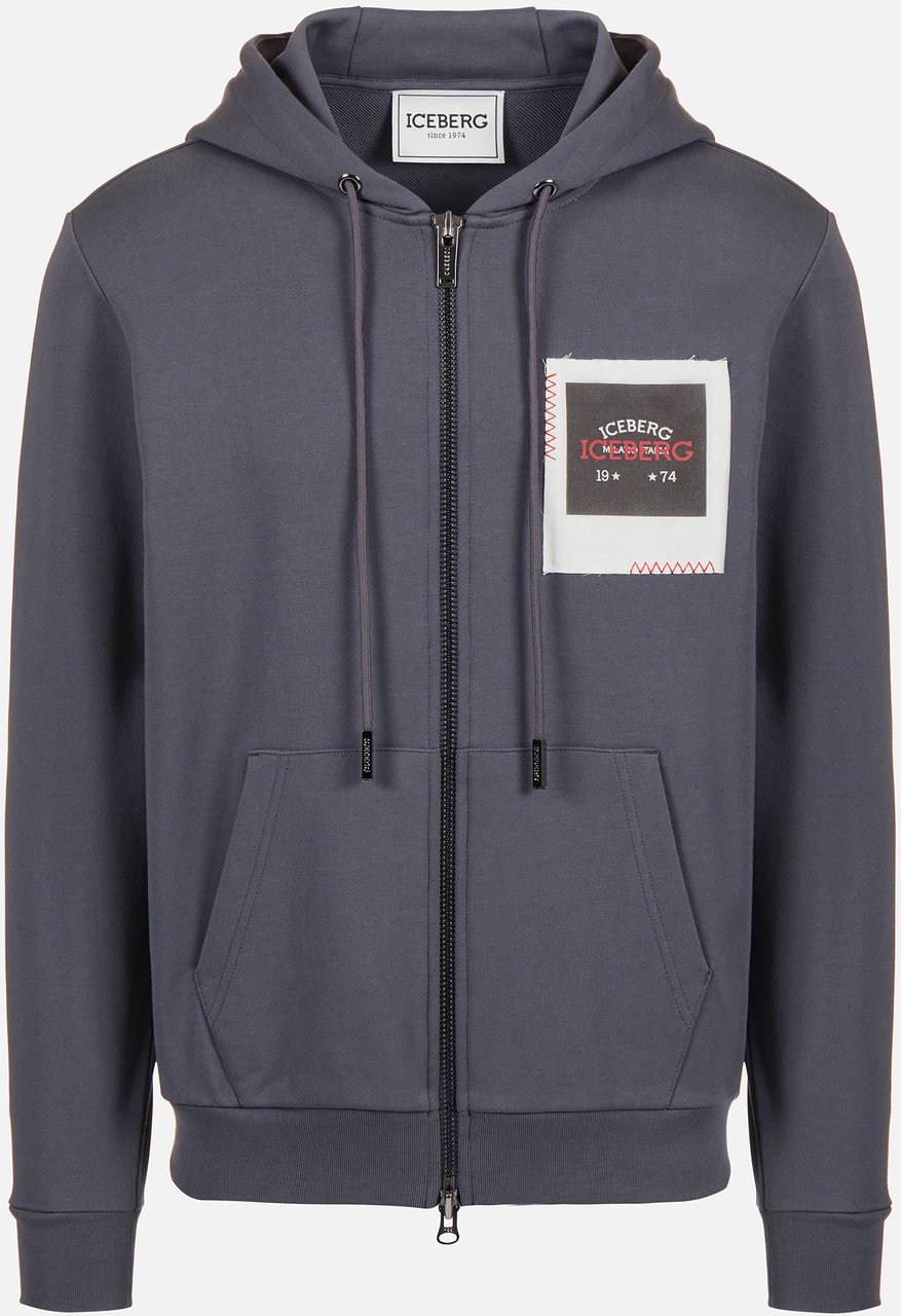 Iceberg Dark grey hoodie with Milano Polaroid print and logo embroidery Grijs