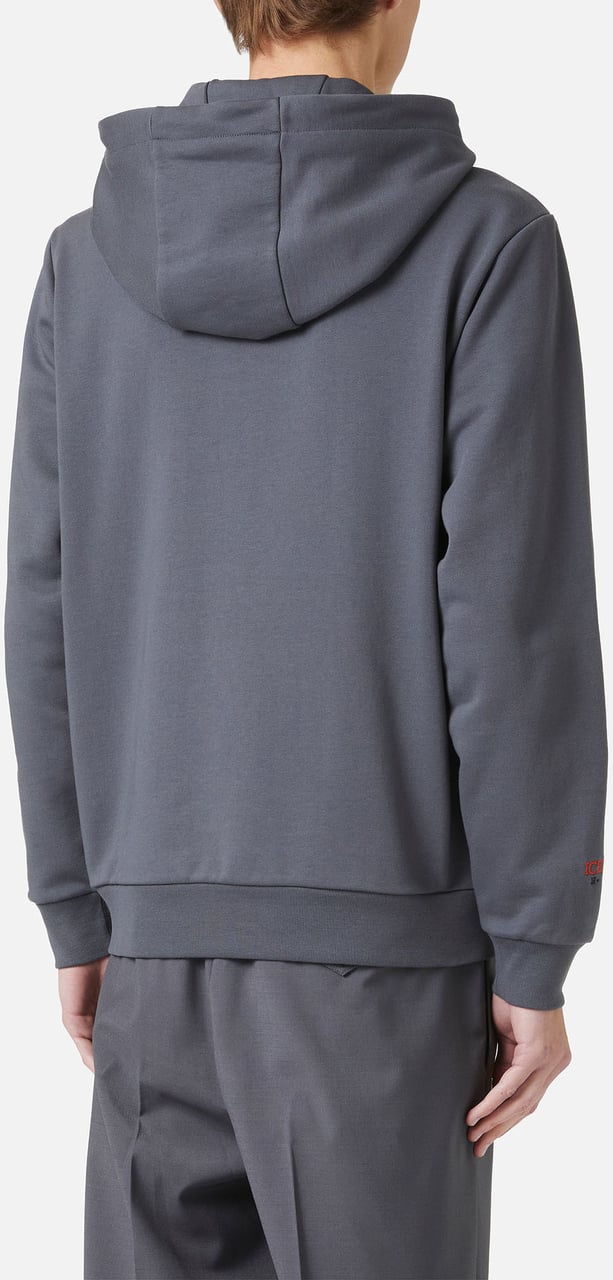 Iceberg Dark grey hoodie with Milano Polaroid print and logo embroidery Grijs