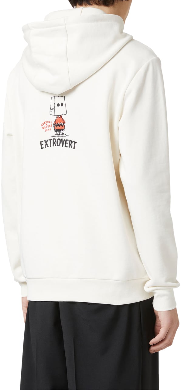 Iceberg Vanilla slim fit hoodie with Fridge print and Iceberg logo Wit