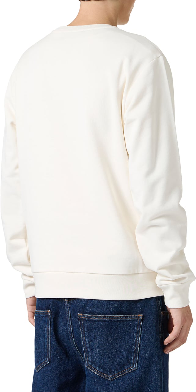 Iceberg Regular fit vanilla crewneck sweatshirt with embroidered institutional Iceberg logo Wit