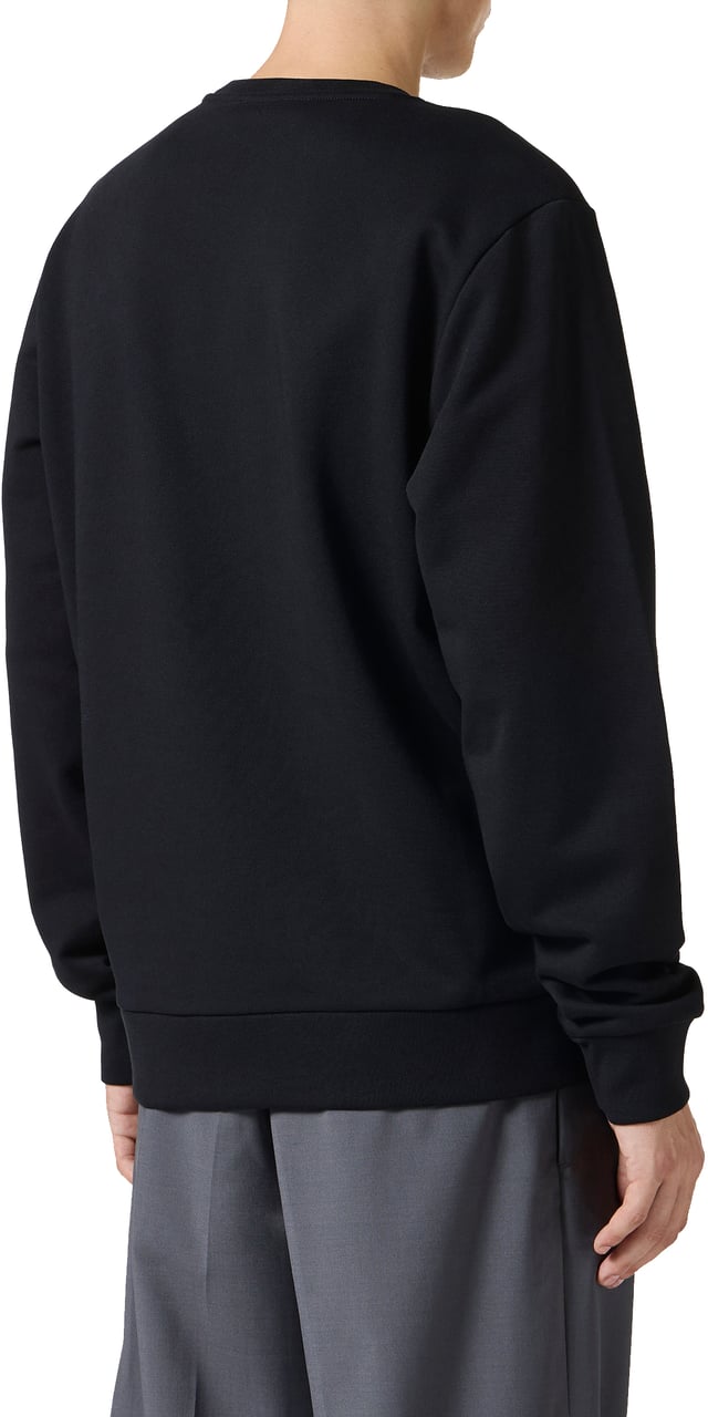 Iceberg Regular fit black crewneck sweatshirt with embroidered institutional Iceberg logo Zwart