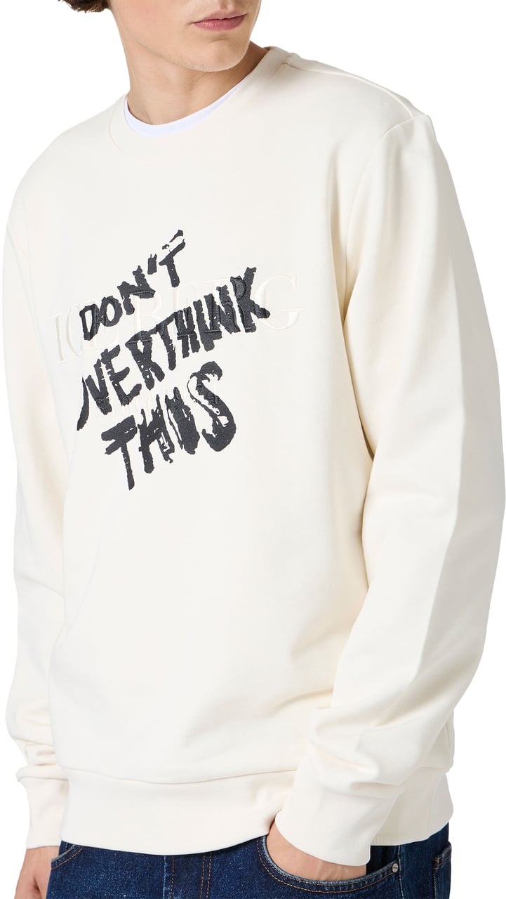 Iceberg Regular fit crewneck sweatshirt in dark grey with embroidered institutional Iceberg logo Wit