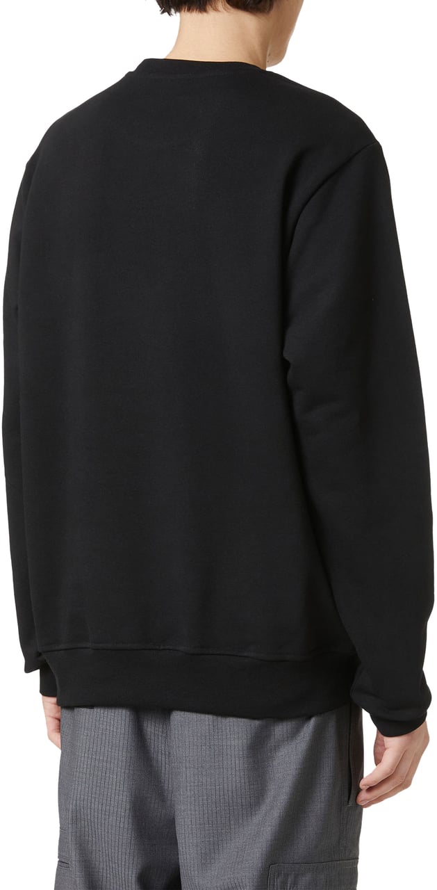 Iceberg Regular fit crewneck sweatshirt in black cotton with bear print Zwart