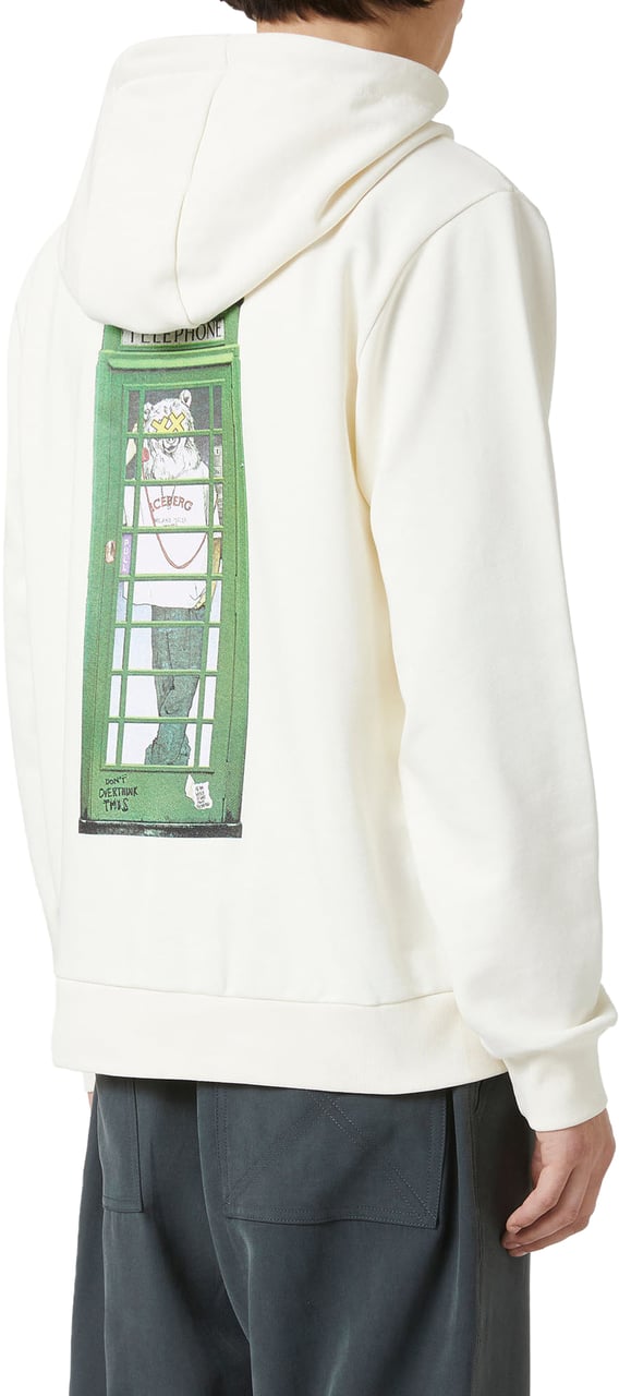 Iceberg Vanilla sweatshirt with embroidered Iceberg logo and print on the back Wit