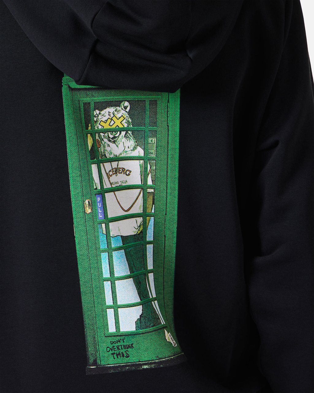 Iceberg Black sweatshirt with embroidered Iceberg logo and print on the back Zwart