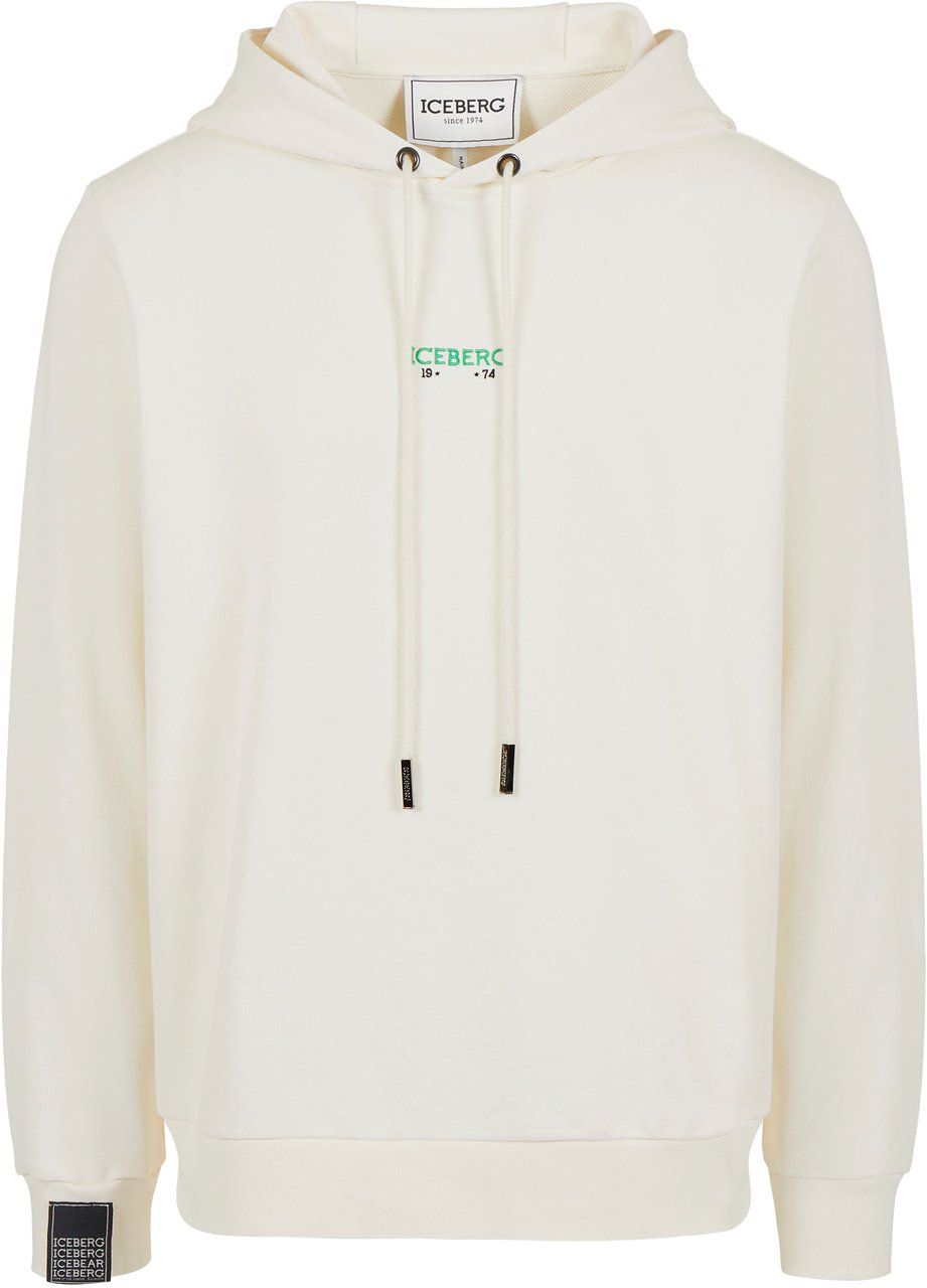 Iceberg Vanilla sweatshirt with embroidered Iceberg logo and print on the back Wit