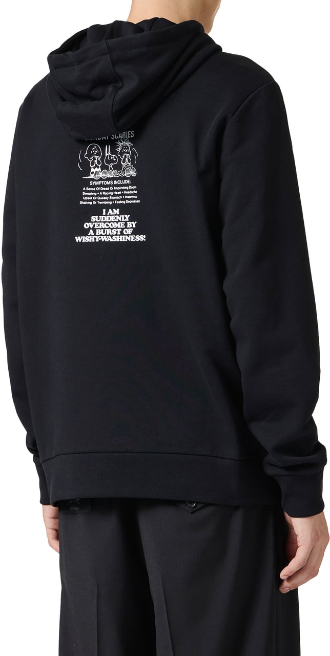 Iceberg Regular fit black hoodie with print and embroidery in collaboration with Peanuts Zwart