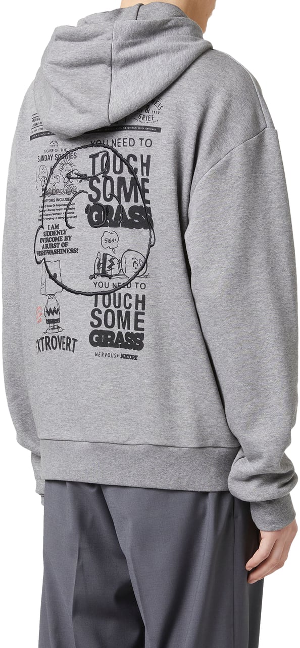 Iceberg Grey melange hoodie with embroidered Iceberg logo and Peanuts print Grijs