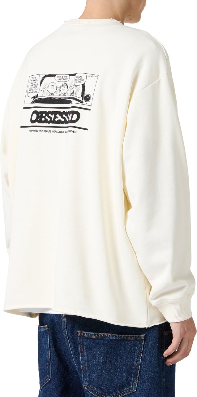 Iceberg Vanilla hoodie with embroidered Iceberg logo and Peanuts print Wit