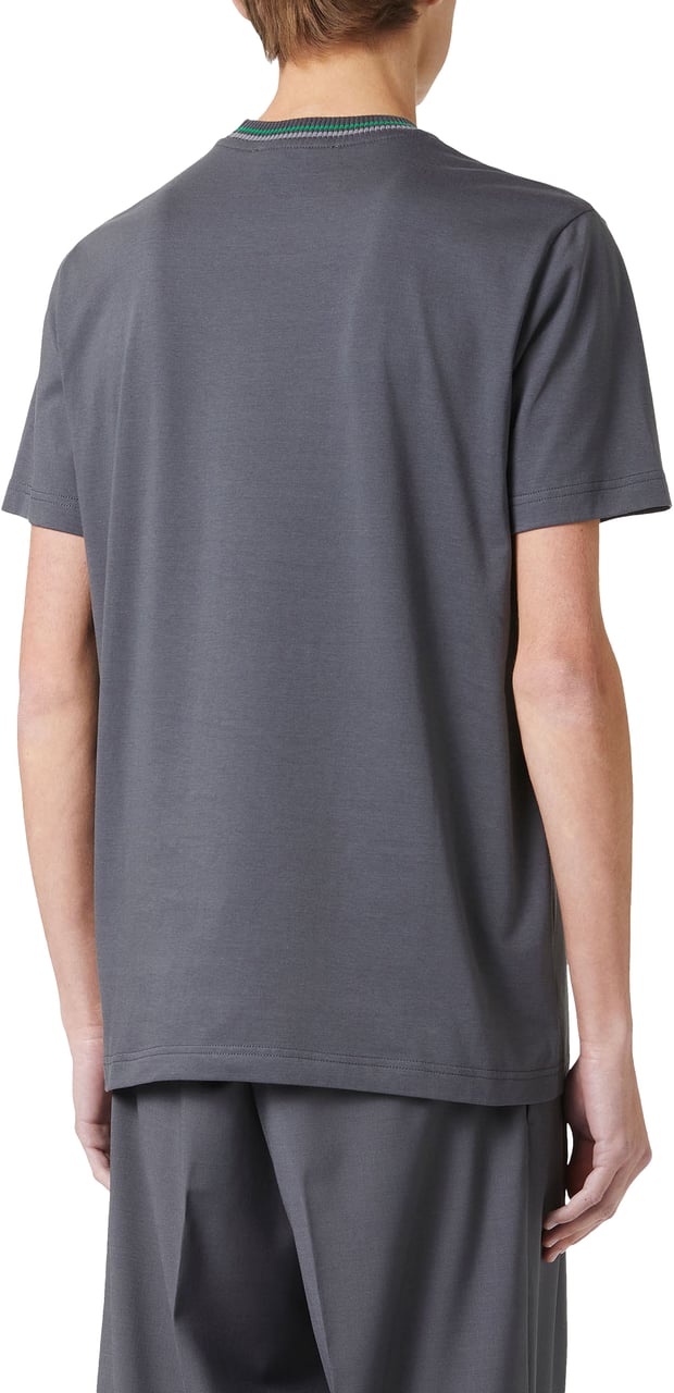 Iceberg Slim fit dark grey T-shirt with embroidered Iceberg logo and front print Grijs