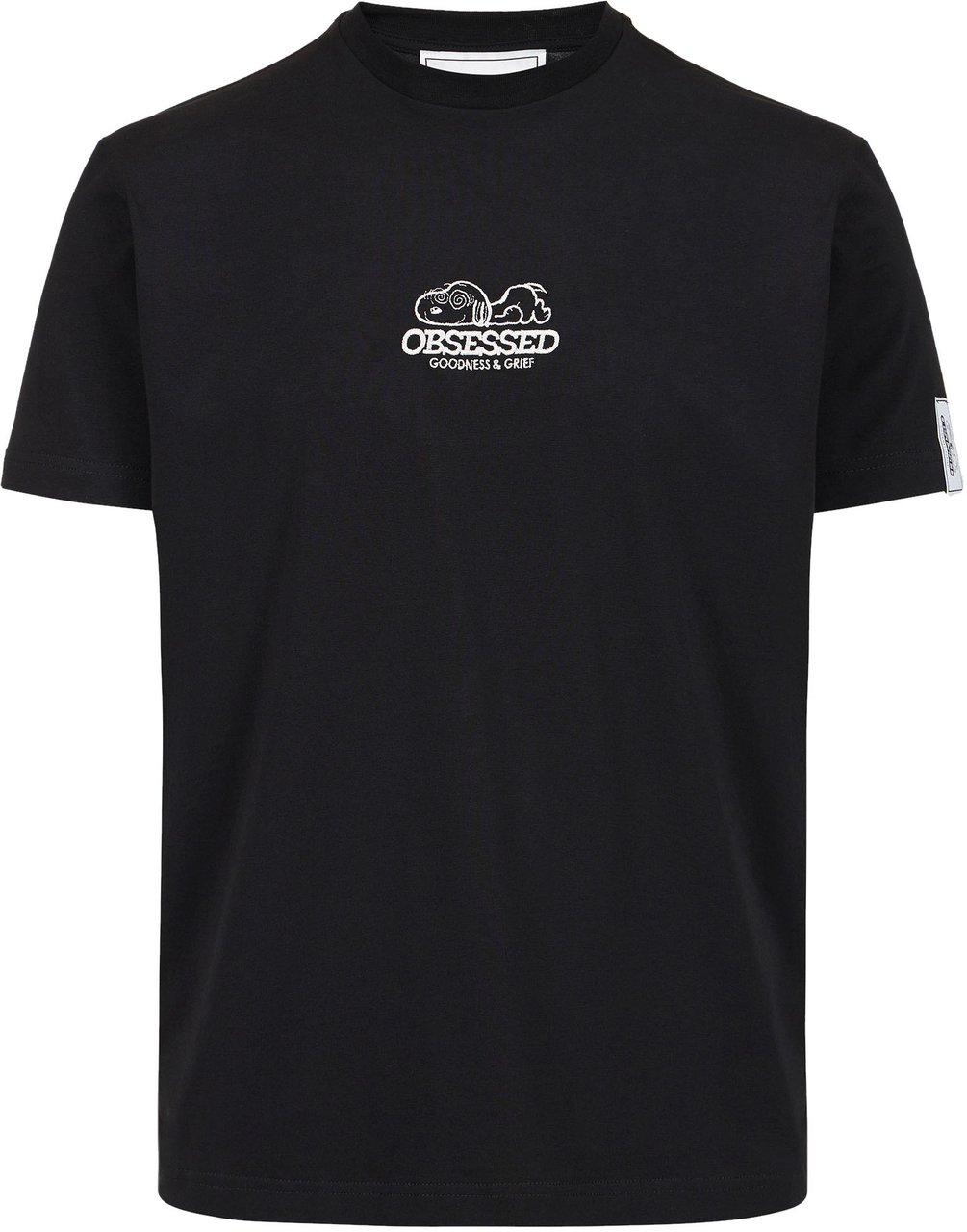 Iceberg Black slim fit T-shirt with Peanuts patch and embroidered Iceberg logo Zwart