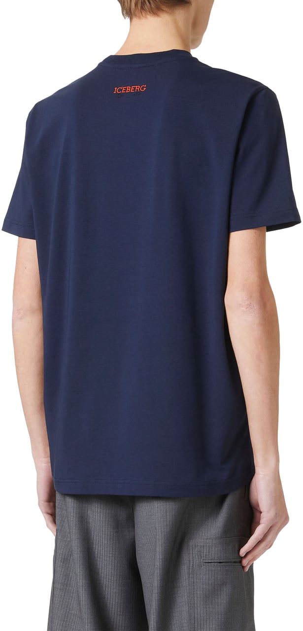 Iceberg Slim fit blue T-shirt with Peanuts patch and embroidered Iceberg logo Blauw