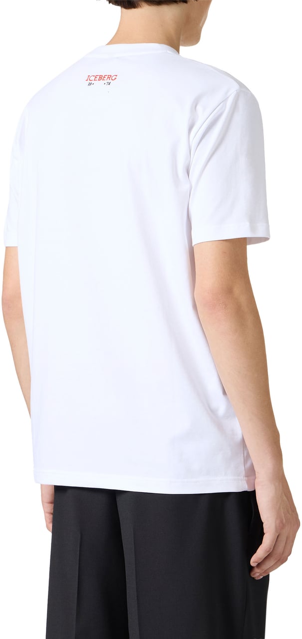 Iceberg Optical white slim fit T-shirt with Peanuts embroidery and Iceberg logo on the back Wit