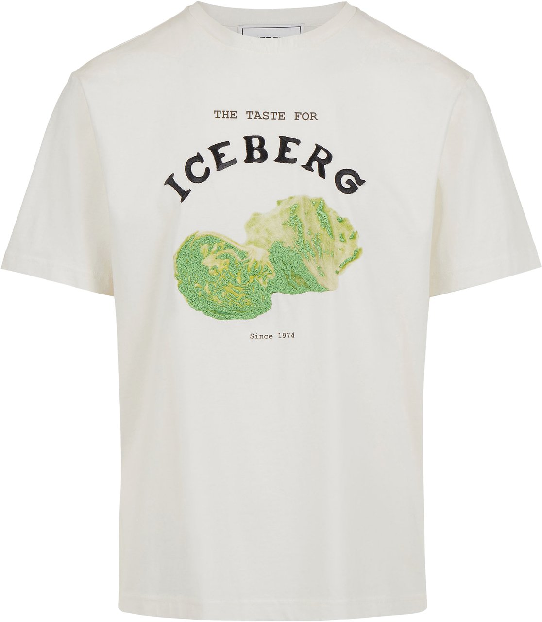 Iceberg Regular-fit vanilla cotton T-shirt with Iceberg Salad print and embroidery Wit