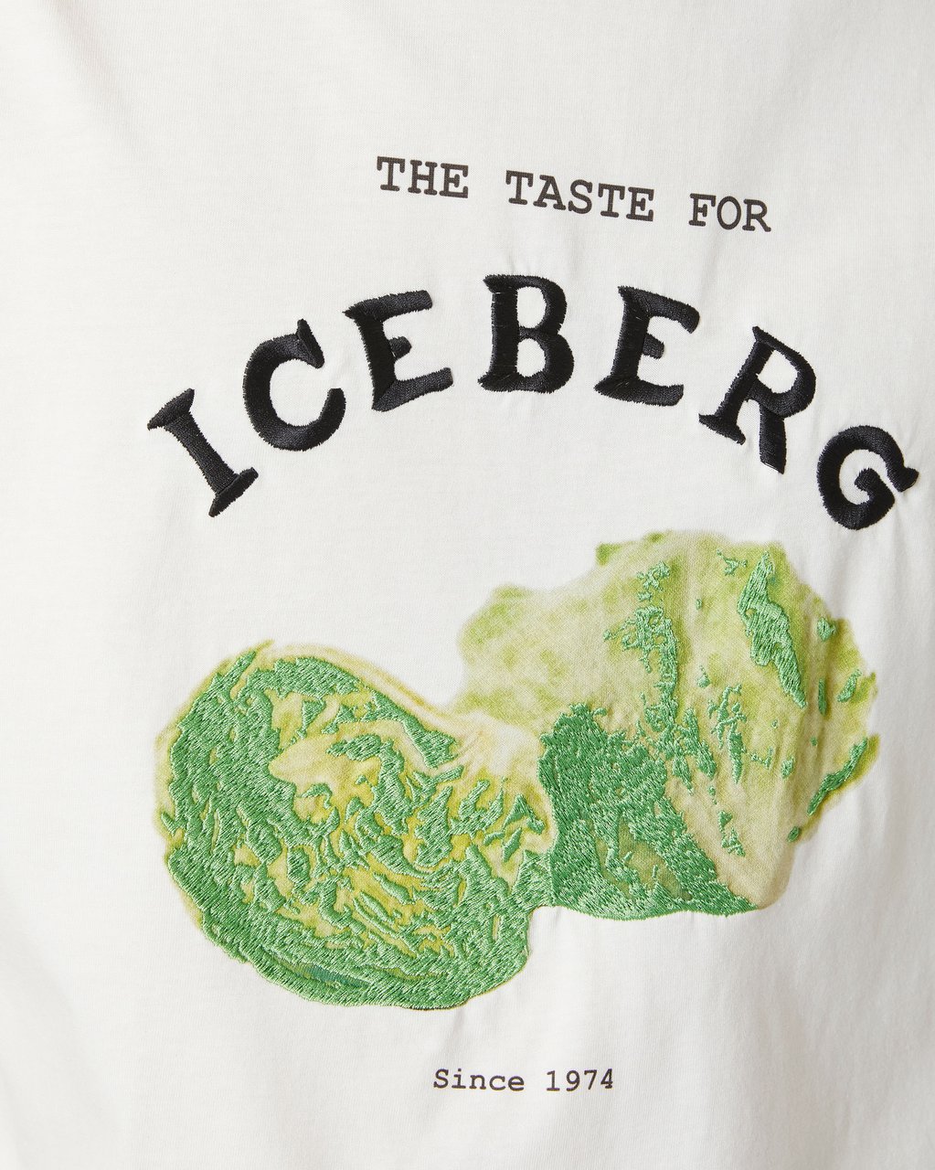 Iceberg Regular-fit vanilla cotton T-shirt with Iceberg Salad print and embroidery Wit