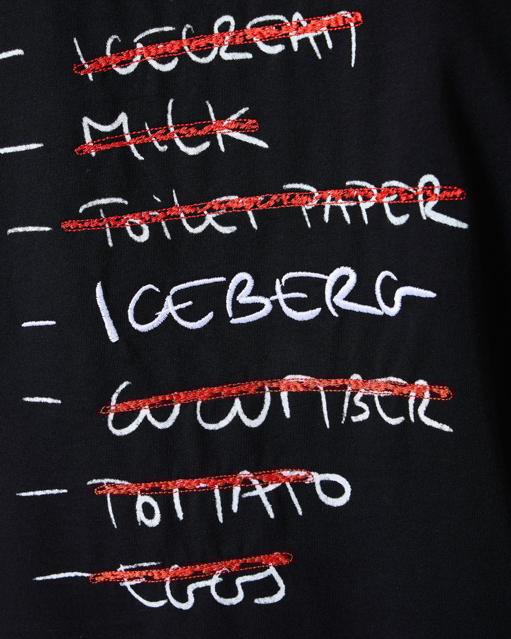 Iceberg Regular-fit black cotton jersey T-shirt with front embroidery and To Buy Iceberg print on the back Zwart