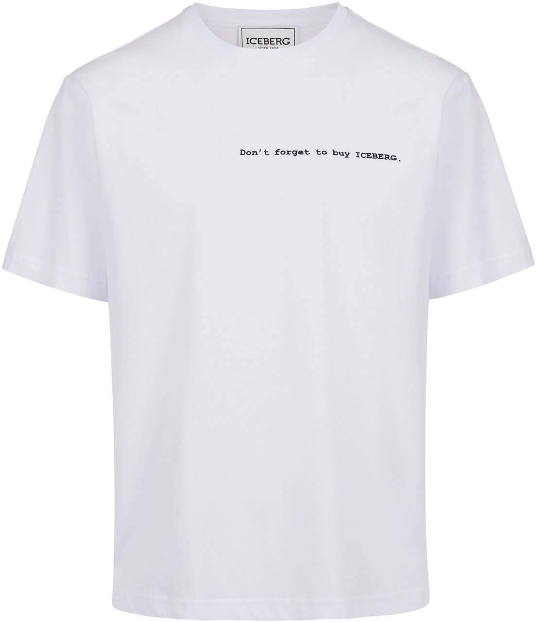 Iceberg Regular-fit optical white cotton jersey T-shirt with front embroidery and To Buy Iceberg print on Wit