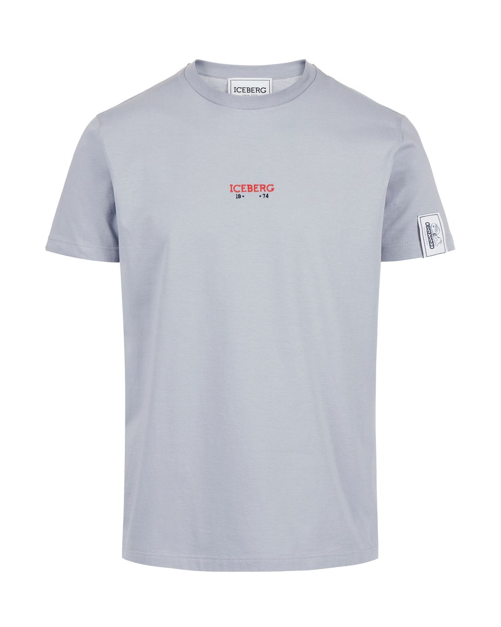 Iceberg Regular fit light grey T-shirt with embroidered Iceberg logo and Peanuts print on the back Grijs