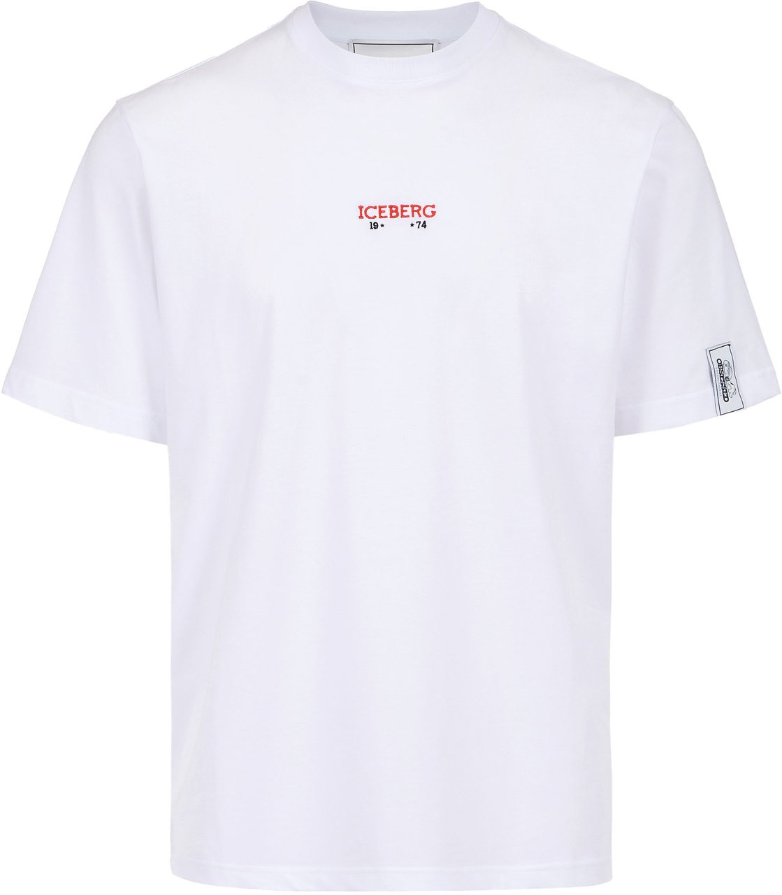 Iceberg Regular fit optical white T-shirt with embroidered Iceberg logo and Peanuts print on the back Wit