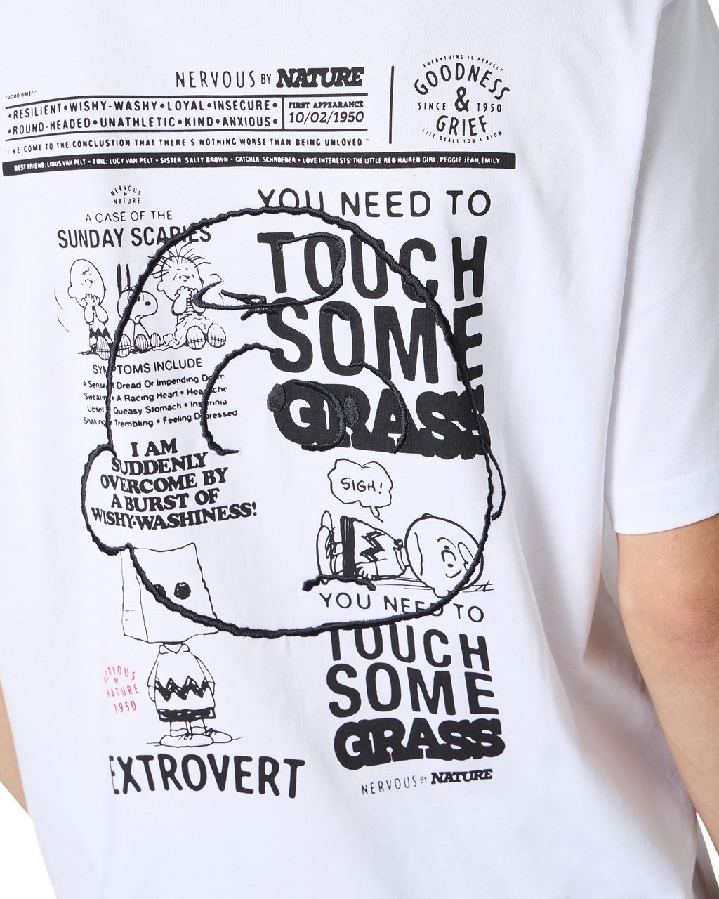 Iceberg Regular fit optical white T-shirt with embroidered Iceberg logo and Peanuts print on the back Wit