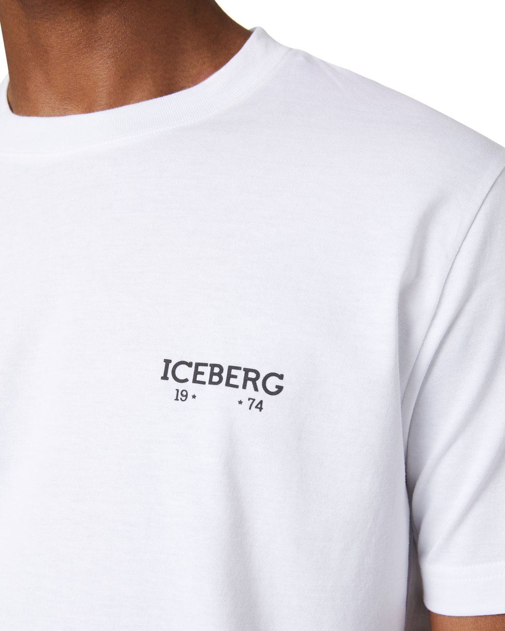 Iceberg Regular fit optical white T-shirt with embossed Iceberg logo Wit
