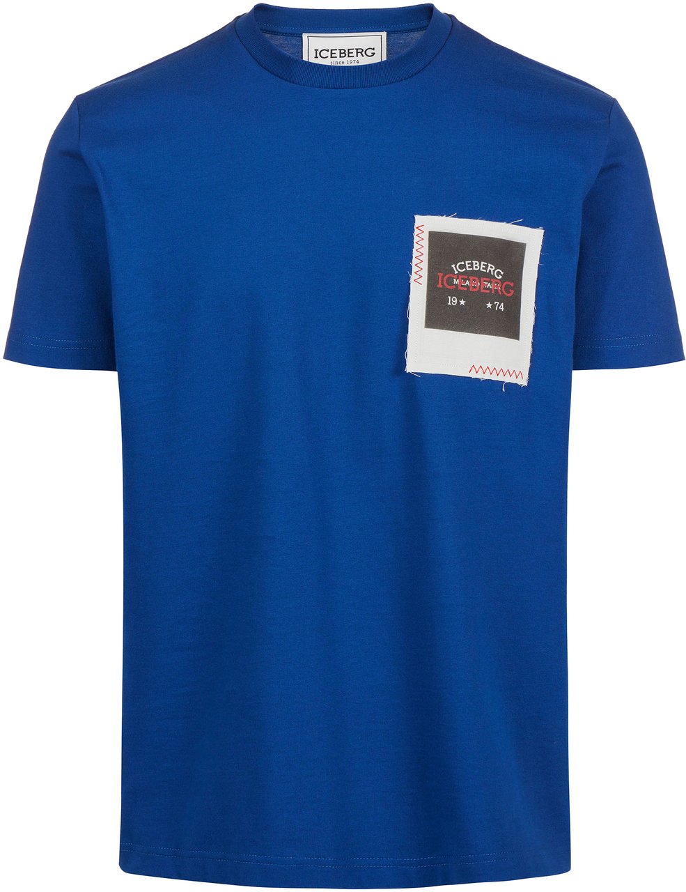 Iceberg Regular fit light blue T-shirt in compact jersey with Polaroid Iceberg print Blauw