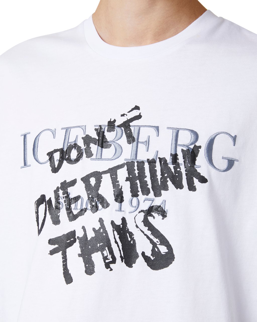 Iceberg Classic regular fit cotton jersey optic white T-shirt Wit