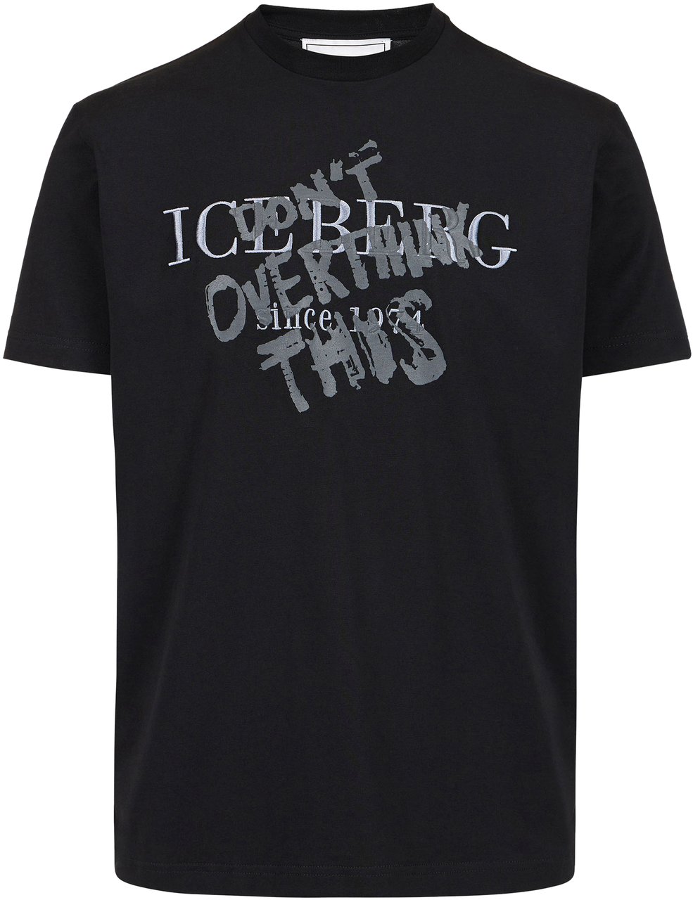 Iceberg Classic regular fit black cotton jersey T-shirt Zwart