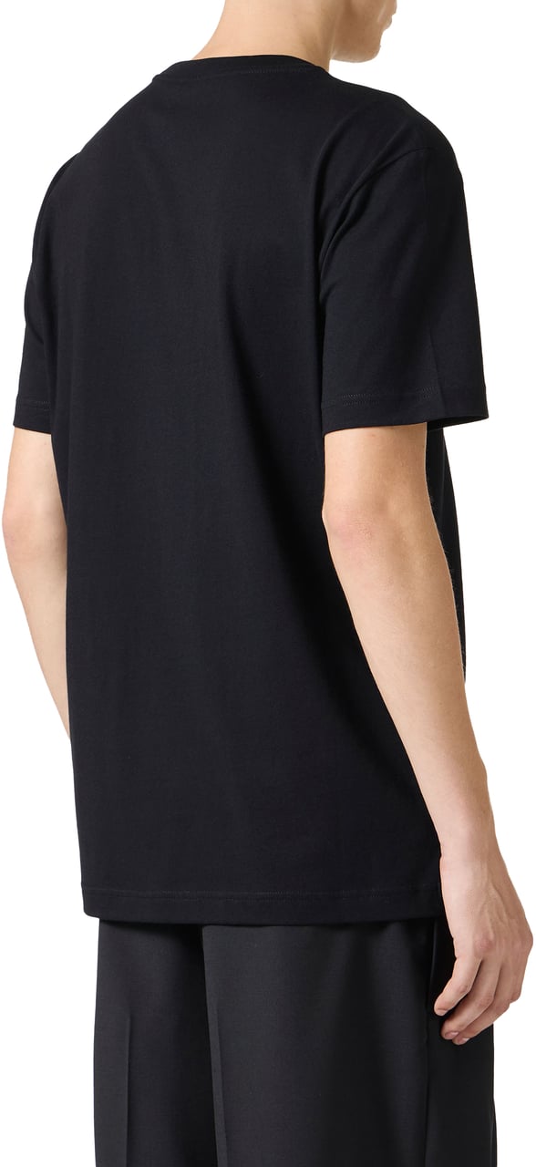 Iceberg Classic regular fit black T-shirt in cotton jersey with embroidered Iceberg logo Zwart