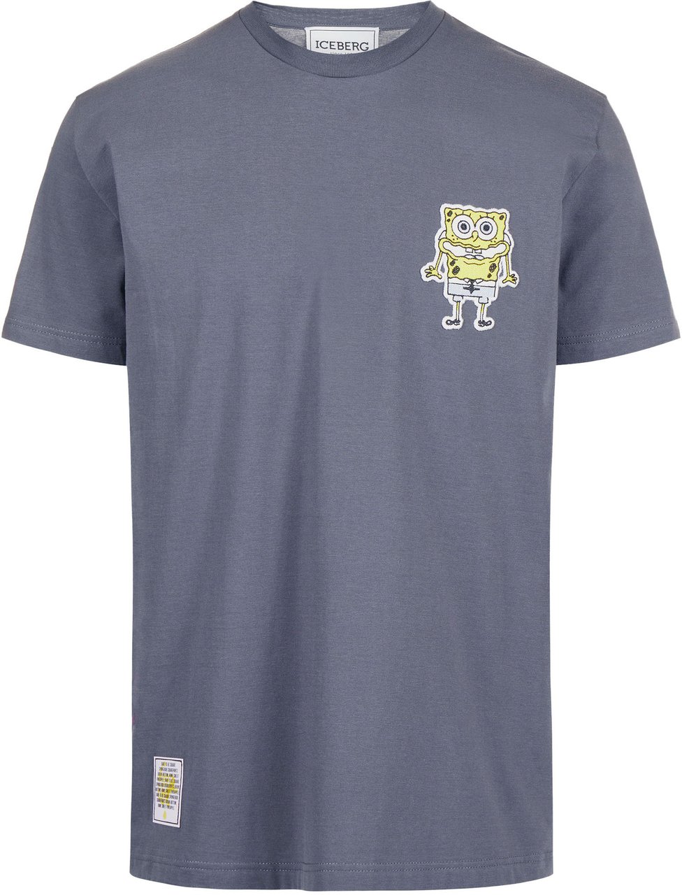 Iceberg Dark grey regular fit T-shirt with SpongeBob patch and Iceberg logo label Grijs