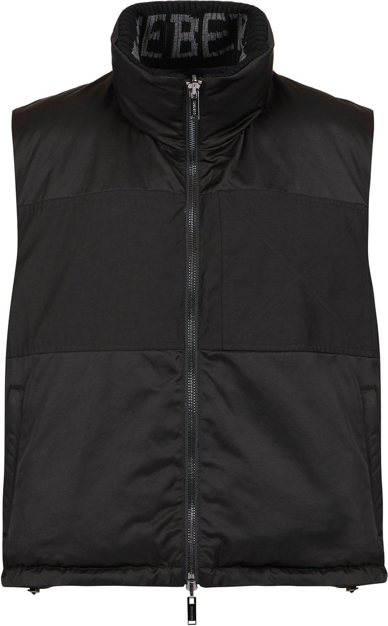Iceberg Black padded reversible vest Zwart