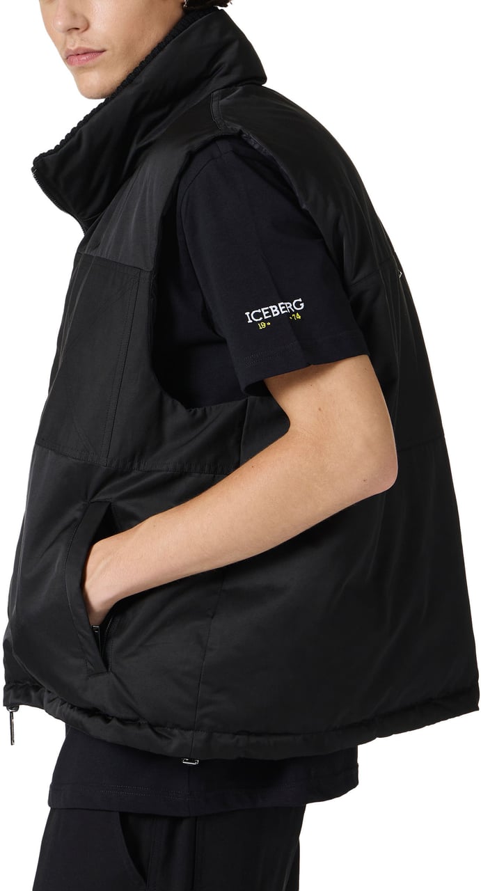 Iceberg Black padded reversible vest Zwart
