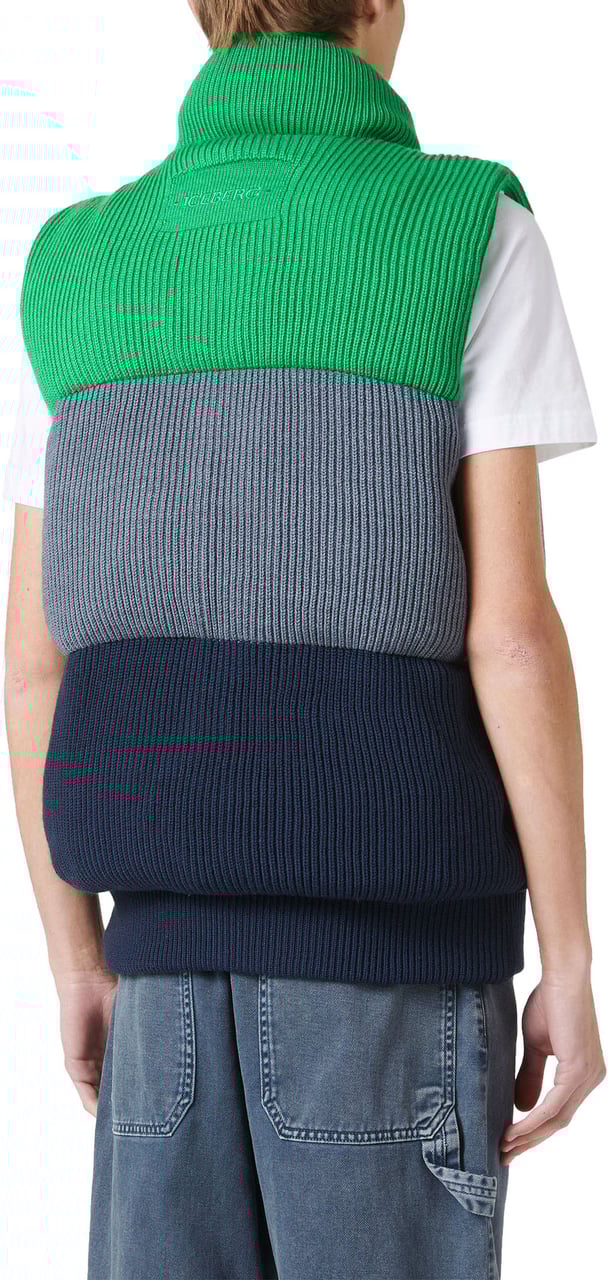 Iceberg Melange full color block knitted band jacket Divers