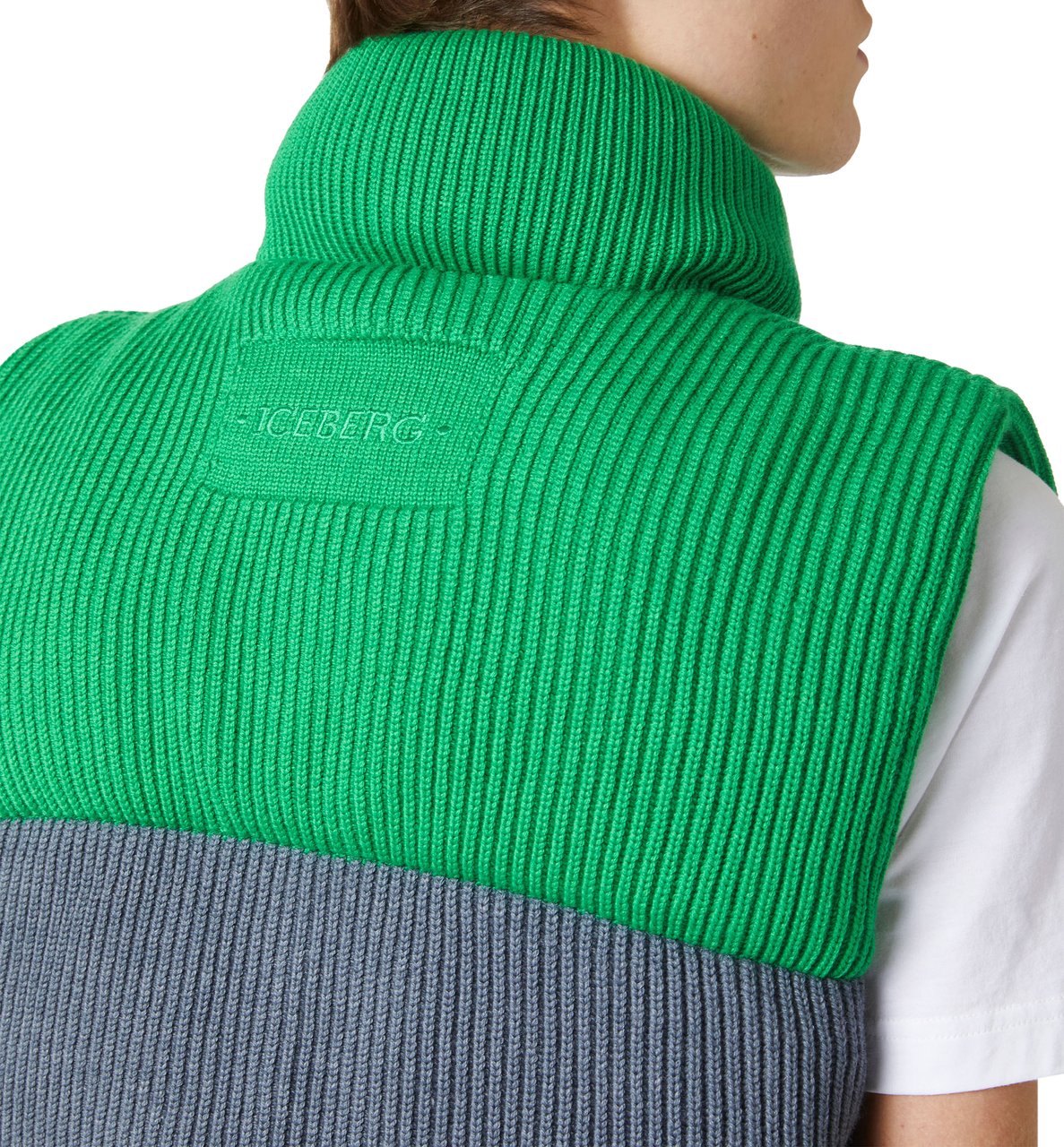 Iceberg Melange full color block knitted band jacket Divers