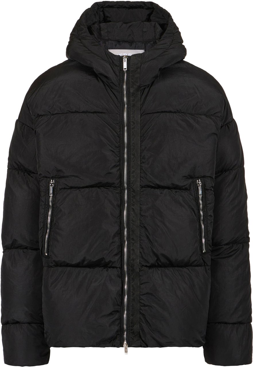 Iceberg Urban warmth: the garment-dyed black technical down jacket Zwart