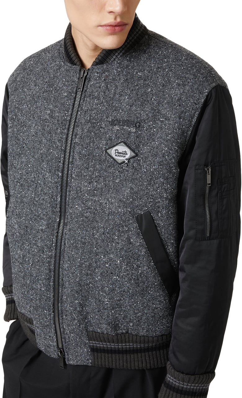 Iceberg Unprecedented jacket in a mix of fabrics: grey and character Divers