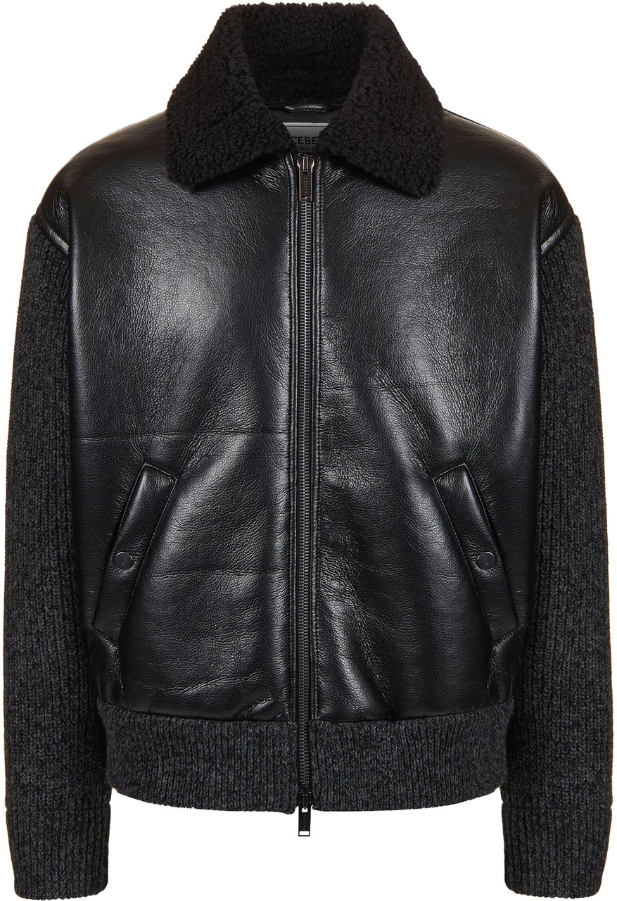 Iceberg Regular fit black jacket in a mix of fabrics: technical and refined design Zwart