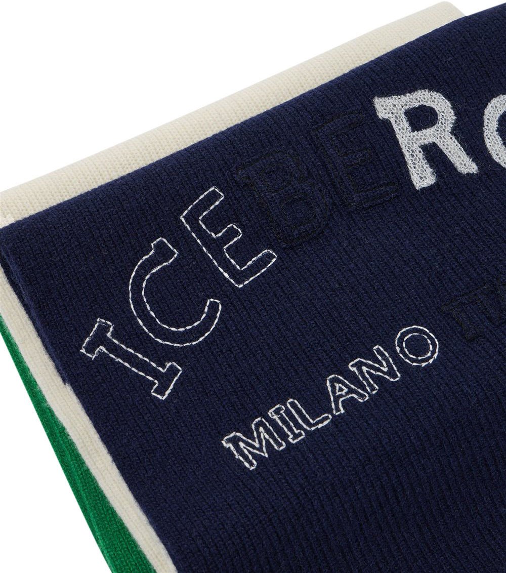 Iceberg Multicolored corn stitch scarf with embroidery Divers