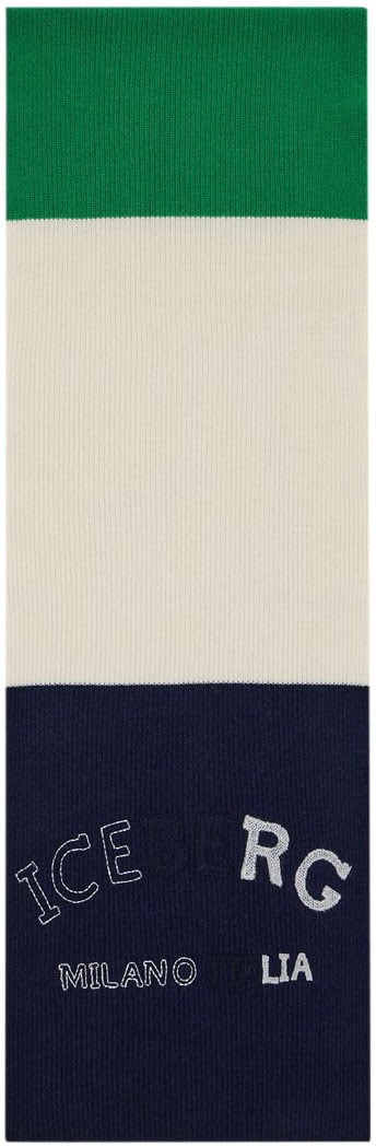 Iceberg Multicolored corn stitch scarf with embroidery Divers