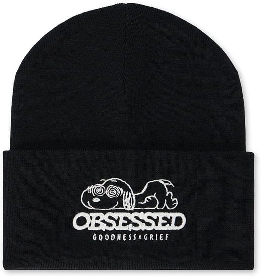 Iceberg Gray Black Merino Wool Hat: Iconic and Fun Zwart