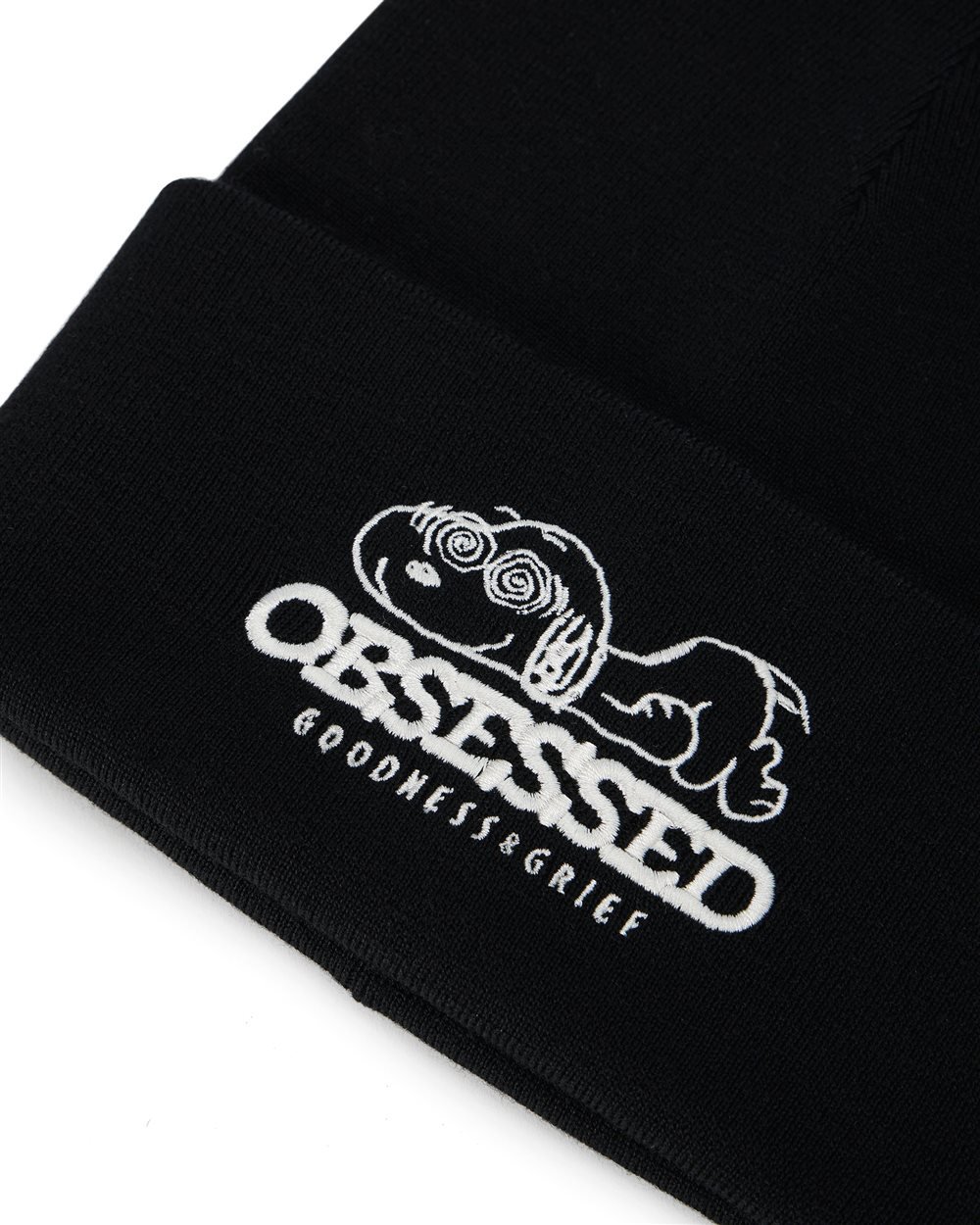 Iceberg Gray Black Merino Wool Hat: Iconic and Fun Zwart