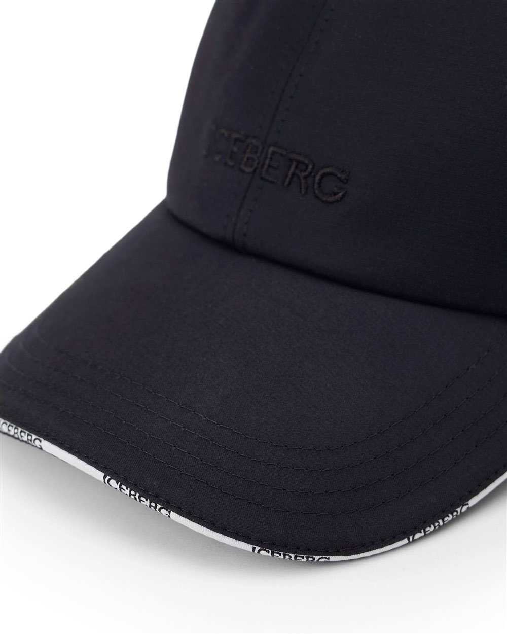 Iceberg Blue nylon cap with double iceberg logo Blauw