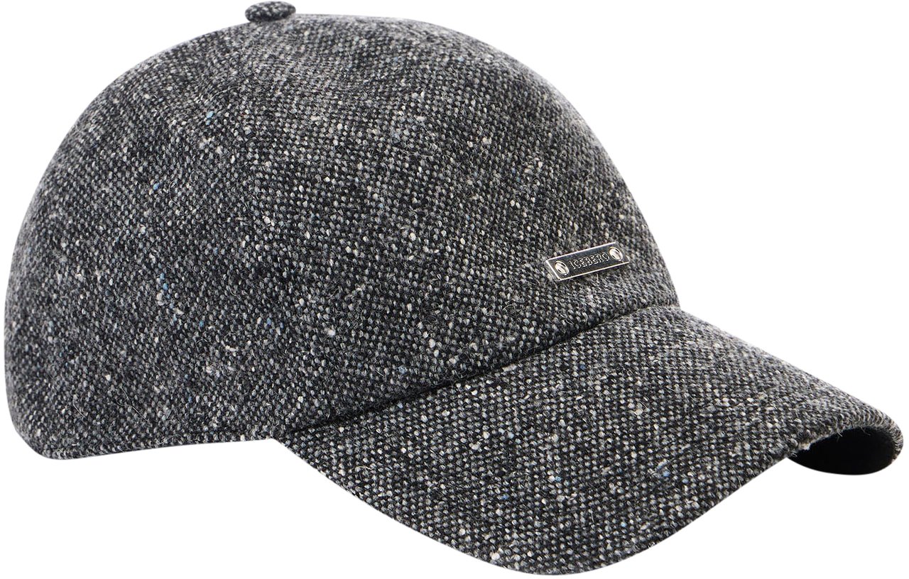 Iceberg Gray boucl� and nylon baseball cap: texture and character Divers
