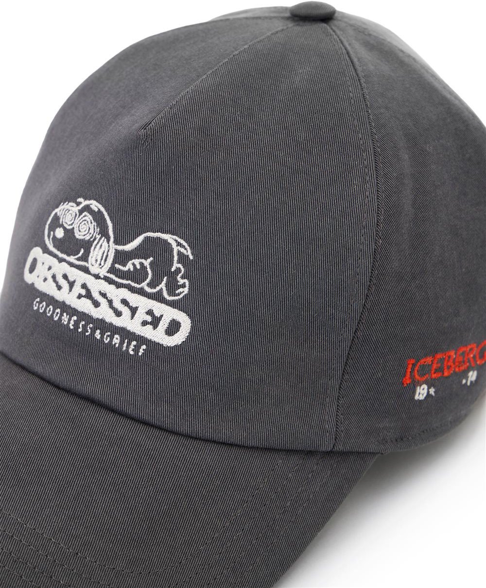 Iceberg Dark grey cap with peanuts embroidery and iceberg logo Grijs