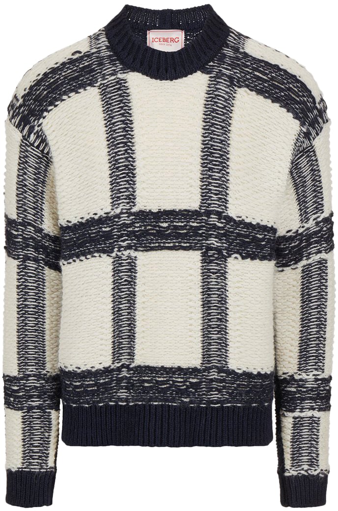 Iceberg Oversized multicolored crewneck sweater in alpaca wool Divers