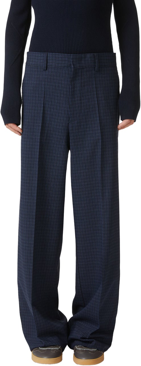 Iceberg Comfort-fit trousers in blue and black check Divers