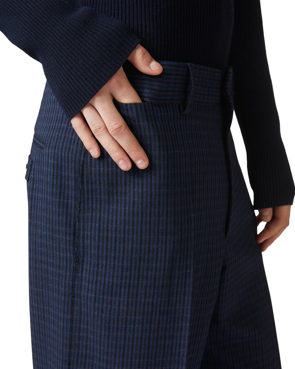 Iceberg Comfort-fit trousers in blue and black check Divers