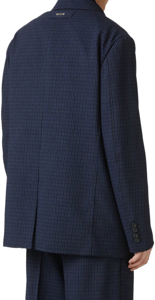 Iceberg Regular-fit double-breasted jacket in blue and black check Divers