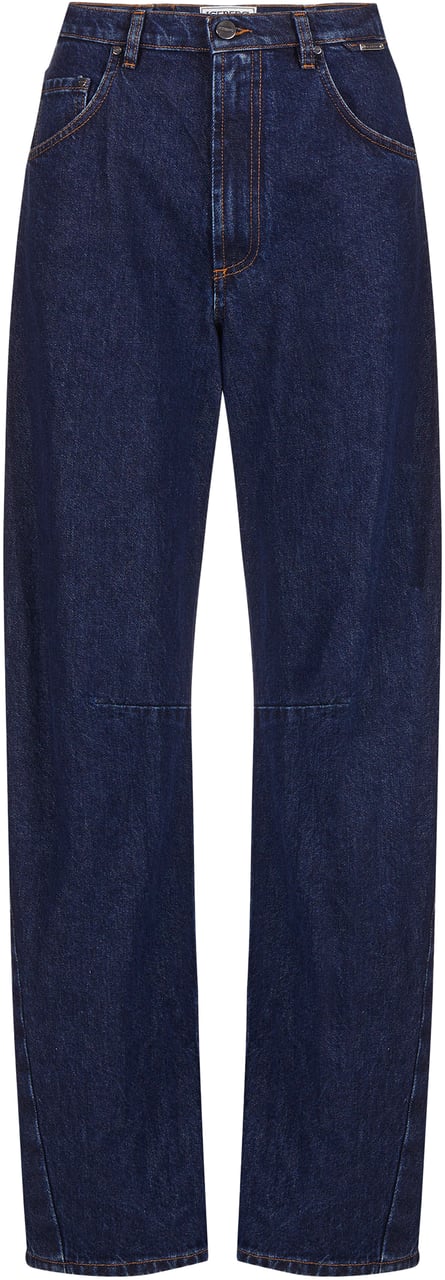 Iceberg Indigo Blue Denim Barrel Fit Jeans Blauw